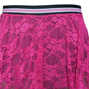 Bubblegum Pink Lace Skater Skirt Plus Size